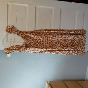 Old Navy floral yellow off-shoulder dress XL Tall